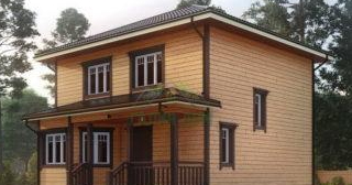 Двухэтажный дом из бруса в Артеме от Строй-Тем - строительство от 134641 руб.
