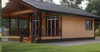 Проект одноэтажного дома из бруса с террасой - Строительство в Артеме от Строй-Тем от 134641 руб.